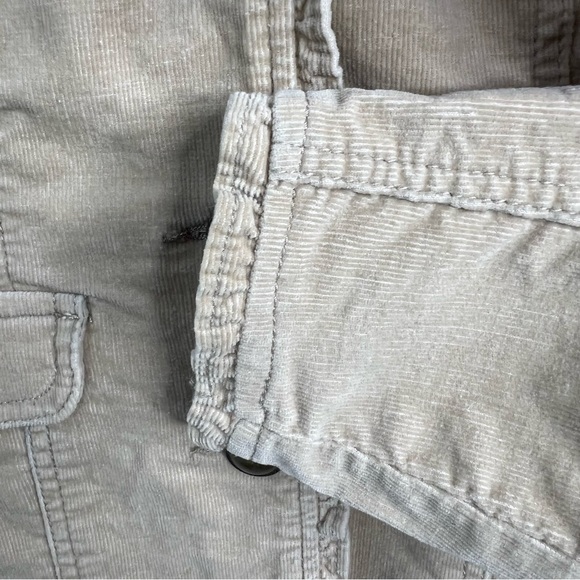 Dress Barn tan corduroy jacket button front ruffle collar hem cuffs Sz S - Picture 7 of 10
